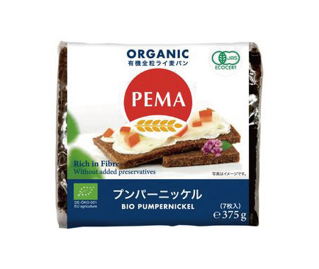 PEMA 有機全粒ライ麦パン(プンパーニッケル) 【375g（7枚入）】