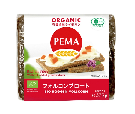 PEMA 有機全粒ライ麦パン(フォルコンブロート) 【375g(6枚入)】